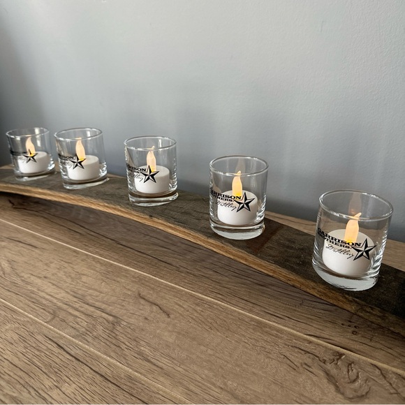 GARRISON BROTHERS Collectible Whiskey Barrel Shot Glass Candle table centerpiece - Picture 5 of 10